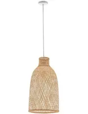 [Orient] Woven Bamboo Cone Pendant Lamp in Natural