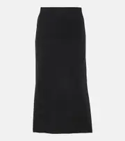 ['S Max Mara] 'S Max Mara Enza virgin wool midi skirt UK 10 black
