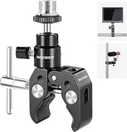 NEEWER Crab Clamp Articulated Mini Ball Head, Super Clamp Mic Mount with 1/4" to 5/8" Thread, Compatible with SmallRig Camera Cage and Microphones, Bearing up to 3.3lb/1.5kg (ST48)