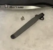 Flat Black Titanium Deep Pocket Clip For Cold Steel Air Lite Knife - Left Hand