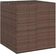 PE Rattan Deck Box, Garden Cushion Box with Cover for Patio Furniture, Pool Accessories, Cushions, Garden Tools, Sports Equipment, 100x97.5x104 cm Brown