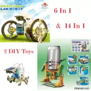 Two STEM Education Solar Powered Robot Building Kit DIY Science Experiment Toys