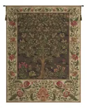 Tree of Life Beige William Morris Belgian Tapestry Wall Art Hanging 35x26 inch