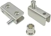 Folding Butt Hinges,Glass Clamp,2Pairs Door Clamp Hinge Sliver Glass Door Pivot Hinge for Cabinet,Table Doors,Glass Shelf Suit for 5-8mm Glass(S) (Size : M) (Size : L)