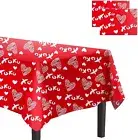 2Pack Disposable Red Heart Tablecloth Rectangle XOXO Valentine Tablecloth 60x120