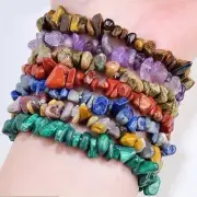 1pc Crystal Gemstone Chips Beads Stretchy Bracelet Reiki Chakra Fashion Jewelry