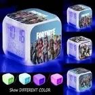 Fortnite Cartoon 7 Colours Changing Night Light Clock Bedroom Alarm Clock Gifts-