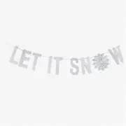 Frosty Snowfall Sparkle Garland - Whimsical Winter Banner with Snowflakes | Fest