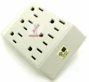 6 Outlet Electrical Power Grounded Wall Socket Tap UL LISTED