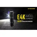 NITECORE E4K 4400流明 射程211米 USB 高亮度掌上小直筒 21700