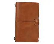 Traveler Journal Diary Loose-leaf Notebook Pen Holder Record Book Stationery-S Brown