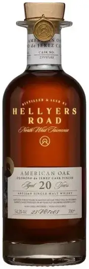 Hellyers Road Distillery 20 Year Old American Oak Oloroso Finish Cask Whisky 700ml