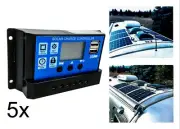 5X 20A Solar PV Panel Controller Battery Charge Regulator LCD USB Port 12v 24v