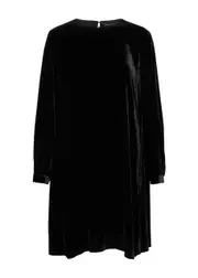 Eileen Fisher Velvet Mini Dress - Black - L (UK 18-20 / XL) L (UK 18-20 / XL)