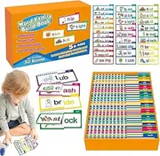 Reading Flash Cards, 30 Read And Rhyme Fliping Books, Vocabulary Flash Cards, Read And Rhyme Fliping Activity Book, Word Families Flashs Card, Sight Word Activity Book Tool For Kids Ages 4-8 Years Old