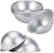 GSHLLO 10 Pcs 5.5cm Bath Bomb Molds Bath Soap Moulds Half Round Cake Pans Pudding Baking Pans Aluminum Cake Cups Egg Tart Moulds Dessert Cooking Pans