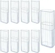 9 pcs Mini Floss Qtip Travel Case，Flosser Cotton Swab Holder for Travel，Portable Transparent Flosser Dispenser Storage Case for Organize Small Items (White)