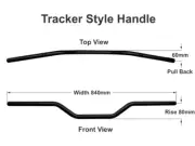 "TRACKER STYLE HANDLE BAR, BLACK" FIT FOR R.E INTERCEPTOR 650 & HUNTER 350
