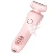 Electric Razors for Women 2 In 1 Bikini Trimmer Face Shavers Hair Removal for Underarms Legs Ladies Body Trimmer IPX7 Waterproof-Pink