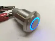 Pactrade Marine Blue LED Ultra Flush Light Auto On-Off Push Switch Ring Button