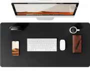 Leather Desk Pad Protector, Office Desk Mat, Large Mouse Pad, Non-Slip PU