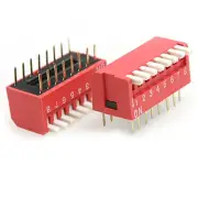 5pcs Double Row Red 8 Positions 8P 16 Pin Piano Type DIP Switch