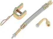 X AUTOHAUX 1Set 45 Degree Copper Tire Valve Extension with Flexible Stainless Steel 125mm Tyre Valve Stem Extender for Car Motorcycle RV Truck Bike