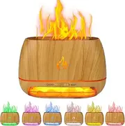 3-in-1 Essential Oil Diffuser, Crystal Himalayan Salt Rock Scent Diffuser, Ultrasonic Aromatherapy Diffuser with Timer Setting, Auto-Off Safety Switch, Cool Mist, Flame Effect, 200ml