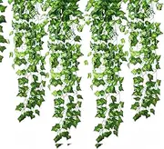 12 Pack Artificial Ivy Garland Fake Plants, Fake Ivy Leaves Greenery Garlands Hanging Plant Vine for Aesthetic Bedroom Garden Party Wedding Wall Room Christmas Décor