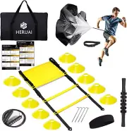 Agility Ladder Speed Training Equipment Set, 20ft Speed Ladder, 10 Speed Cones