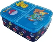 Stor - Pokemon Sandwich Box - Lunch Box for Children Cartoon Pokemon - Lunch and Snack Box for School - 3 Compartments - 6.7 x 16.5 x 19.5 cm - 150 g