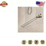 Stylish Matte Black 30'' Shower Drain with 2-in-1 Flat & Tile Insert Design