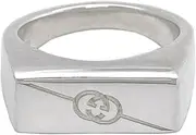 [Gucci] Diagonal Interlocking G Ring Japan Size 15 Silver 774038 J8400 8106 No. 16, Sterling Silver, No Gemstone