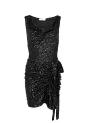 Rabanne Ruched Sequin Mini Dress - Black - 38 (UK10 / S) 38 (UK10 / S)