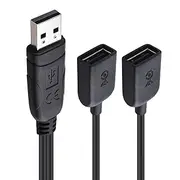 Cable Matters USB Splitter Cable Male to Dual Female, USB A Splitter Cable 1 in 2 Out - 30cm, Supports 480Mbps Data Transfer, BC 1.2 Charging