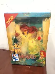 Disney The Little Mermaid Holiday Ariel Doll W/ Flounder Ornament Tyco 1811 READ