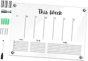 KICHOUSE Versatile Memo Board Acrylic Note Board Erasable Surface Student Planner Wedding Memo Wall Decor White