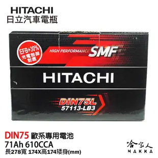 HITACHI 日立 DIN75 日本獨家電瓶技術 AUDI VW BENZ 57114 專用電池 (7.4折)