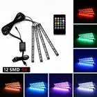 48LED USB RGB Car Ambient Interior Footwell LED Strip Light Music Remote Control
