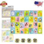 Educational ABC Animal Kids Rug - Non-Slip Fun Play Area Carpet 5' 3" x 6' 6"