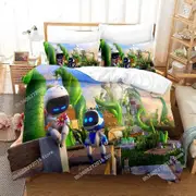 v1205 Bed Sheets ASTRO BOT Bedding Set Single Twin Full Queen King Size Bed Set Adult Kid Bedroom Duvetcover Sets Anime Bed Sheet Set 3-Piece Bedding