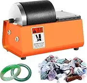 Gemstones Polisher, Rotary Rock Tumbler with Leakproof Rubber Barrel + Noise Reduction Barrel + Dual-Wheel Drive, Electric Rock Tumbler Machine for Crystals, Stone, Glass, Metal