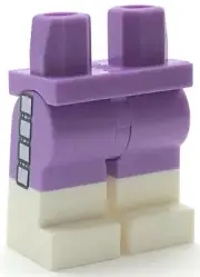 Lego New Medium Lavender Hips and Legs White Boots and 4 White Squares Pants