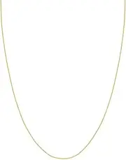 [JewelryWeb] 14k Yellow Gold 1mm Hollow Square Wheat Chain Necklace 4.5mm Spring-Ring Closure 46 Centimeters Chain-Necklace for Women and Men