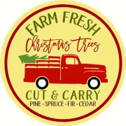 REUSABLE STENCIL 10500 U 12" Farm Fresh Christmas trees Stencil forDoor Hanger