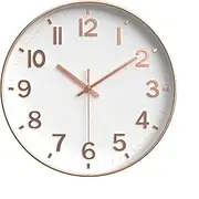 Wall Clocks Battery Operated, 12” Large Wall Clock for Living Room Bedroom Classroom Decor, Kitchen Clock, Modern Wall Clock, Non-Ticking Silent Clock (Pink)