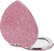 CIYODO Folding Vanity Mirror Foldable Small Mirror Hand Mirror Cute Travel Mirror Compact Handheld Mirror Portable Folding Mirror Folding Round Mirror Love Folding Mirror Pink Abs