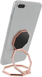 cobee Cell Phone Ring Holder Finger Kickstand, 360° Rotation Metal Cellphone Back Grip Foldable Cell Phone Stand Adjustable Phone Holder Compatible with Most Smartphones(Rose Gold)