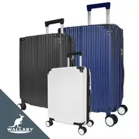 在飛比找momo購物網優惠-【WALLABY】復古行李箱 28吋行李箱 旅行箱 直角行李
