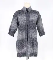 NWT CHICO'S Space-Dyed Ombre Rendezvous Zip-Up Sweater Twilight Blue Size 0/S